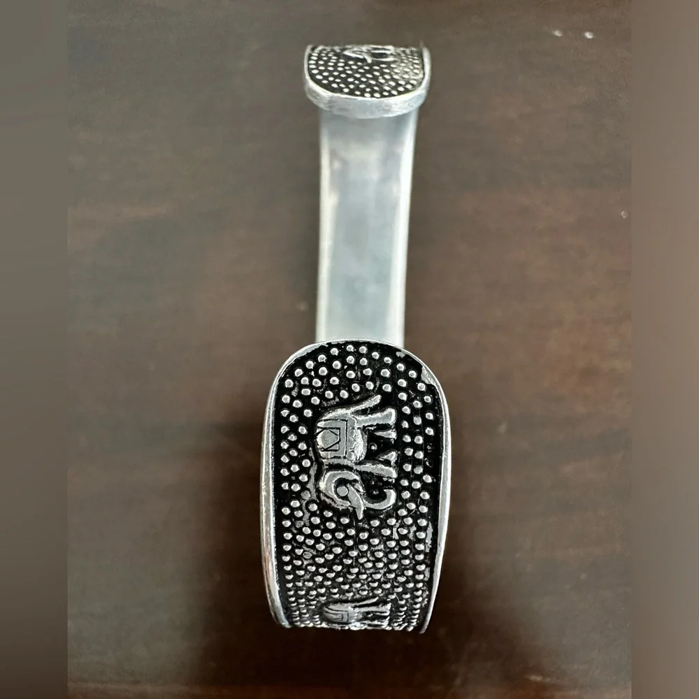 Silver bracelet, happy elephants. - Picture 6 of 13